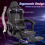Sedia da Gaming Costway con Poggiapiedi, Sedia Ergonomica da Gaming per Computer con Poggiatesta
