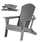 Folding Adirondack Chair - Oversized HDPE, Weather Resistant, Outdoor Fire Pit Chair, Suitable for Patio, Porch, Deck, Garden