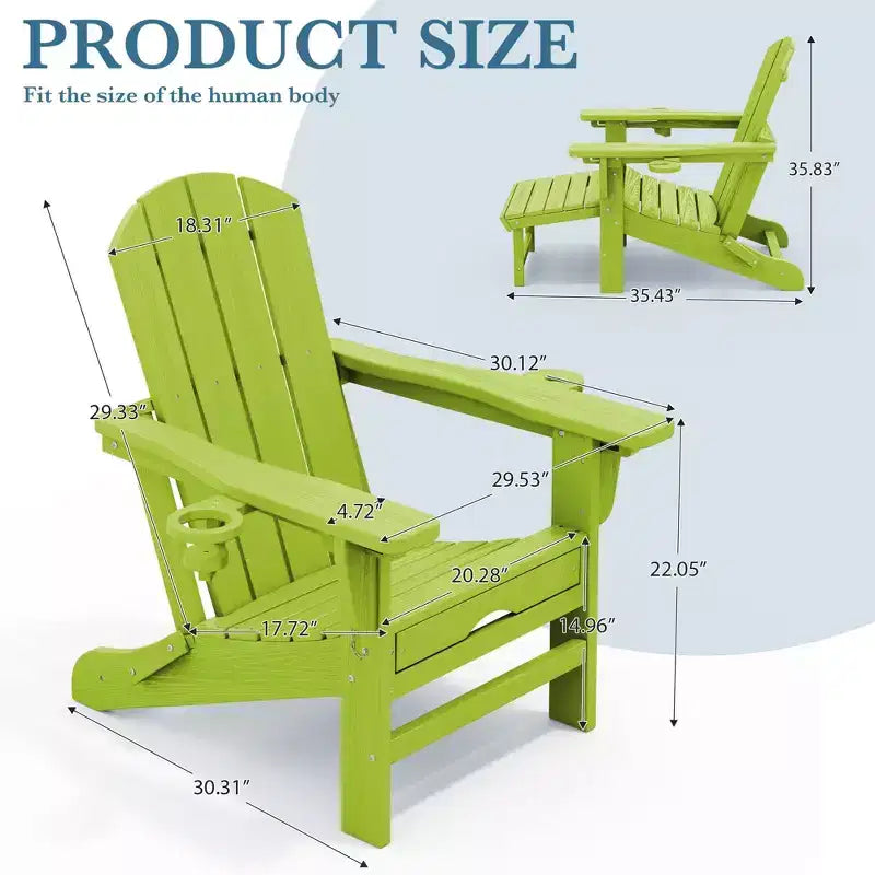 Hyleory 3-Level Adjustable Patio Accent Chair with Retractable Ottoman, Cup & Phone Holders