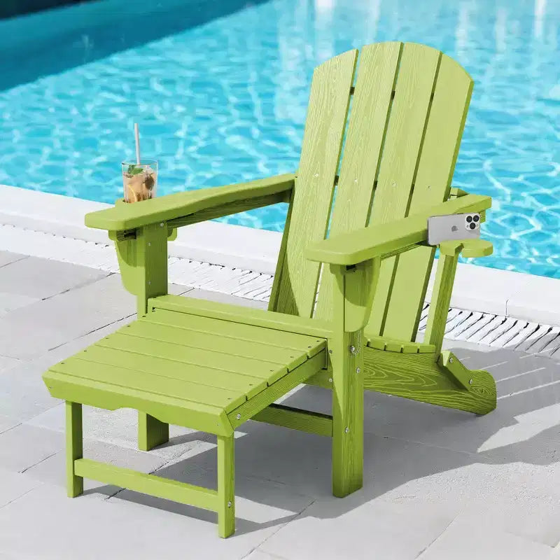 Hyleory 3-Level Adjustable Patio Accent Chair with Retractable Ottoman, Cup & Phone Holders