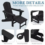 Hyleory 3-Level Adjustable Patio Accent Chair with Retractable Ottoman, Cup & Phone Holders