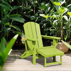 Hyleory 3-Level Adjustable Patio Accent Chair with Retractable Ottoman, Cup & Phone Holders