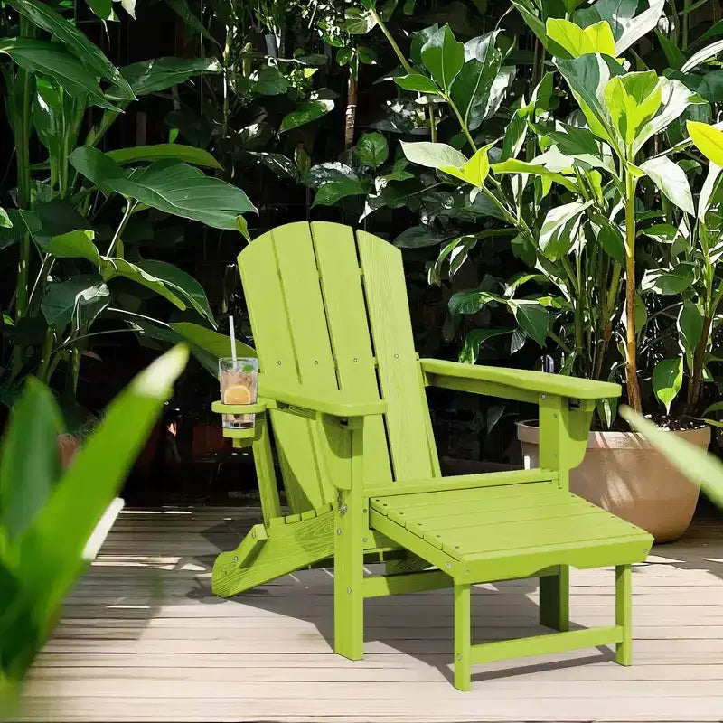 Hyleory 3-Level Adjustable Patio Accent Chair with Retractable Ottoman, Cup & Phone Holders