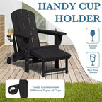 Hyleory 3-Level Adjustable Patio Accent Chair with Retractable Ottoman, Cup & Phone Holders