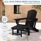 Hyleory 3-Level Adjustable Patio Accent Chair with Retractable Ottoman, Cup & Phone Holders