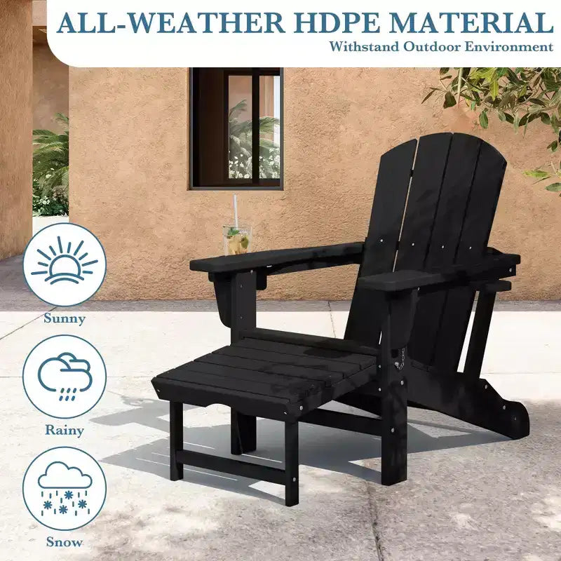 Hyleory 3-Level Adjustable Patio Accent Chair with Retractable Ottoman, Cup & Phone Holders