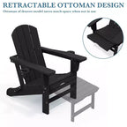 Hyleory 3-Level Adjustable Patio Accent Chair with Retractable Ottoman, Cup & Phone Holders