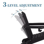 Hyleory 3-Level Adjustable Patio Accent Chair with Retractable Ottoman, Cup & Phone Holders