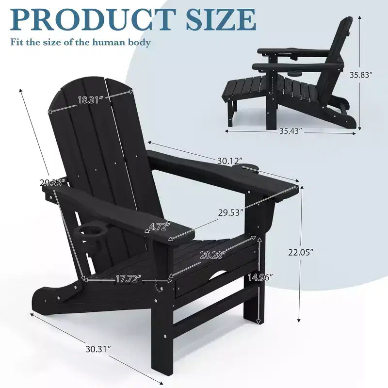 Hyleory 3-Level Adjustable Patio Accent Chair with Retractable Ottoman, Cup & Phone Holders