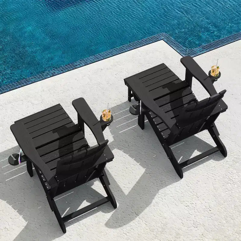 Hyleory 3-Level Adjustable Patio Accent Chair with Retractable Ottoman, Cup & Phone Holders