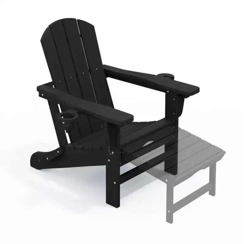Hyleory 3-Level Adjustable Patio Accent Chair with Retractable Ottoman, Cup & Phone Holders