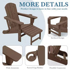 Hyleory 3-Level Adjustable Patio Accent Chair with Retractable Ottoman, Cup & Phone Holders