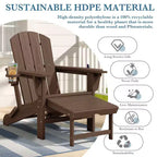 Hyleory 3-Level Adjustable Patio Accent Chair with Retractable Ottoman, Cup & Phone Holders