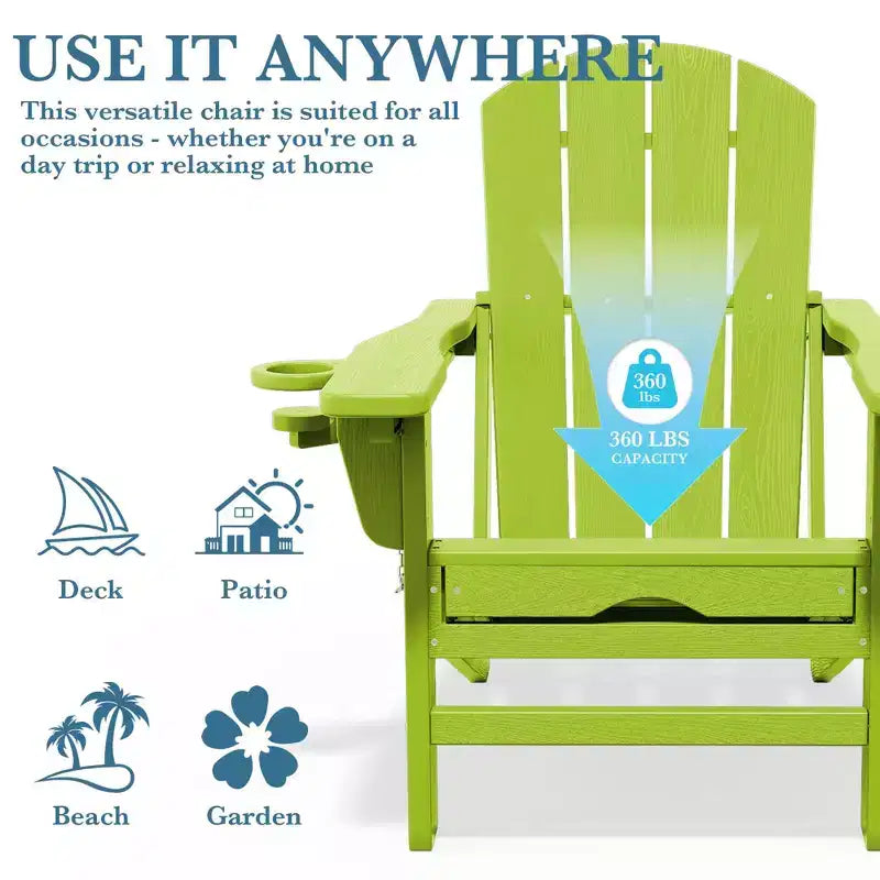 Hyleory 3-Level Adjustable Patio Accent Chair with Retractable Ottoman, Cup & Phone Holders