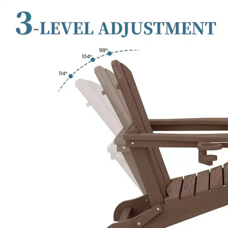 Hyleory 3-Level Adjustable Patio Accent Chair with Retractable Ottoman, Cup & Phone Holders