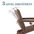 Hyleory 3-Level Adjustable Patio Accent Chair with Retractable Ottoman, Cup & Phone Holders