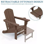 Hyleory 3-Level Adjustable Patio Accent Chair with Retractable Ottoman, Cup & Phone Holders