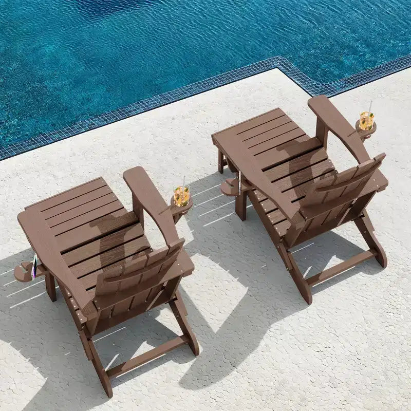 Hyleory 3-Level Adjustable Patio Accent Chair with Retractable Ottoman, Cup & Phone Holders
