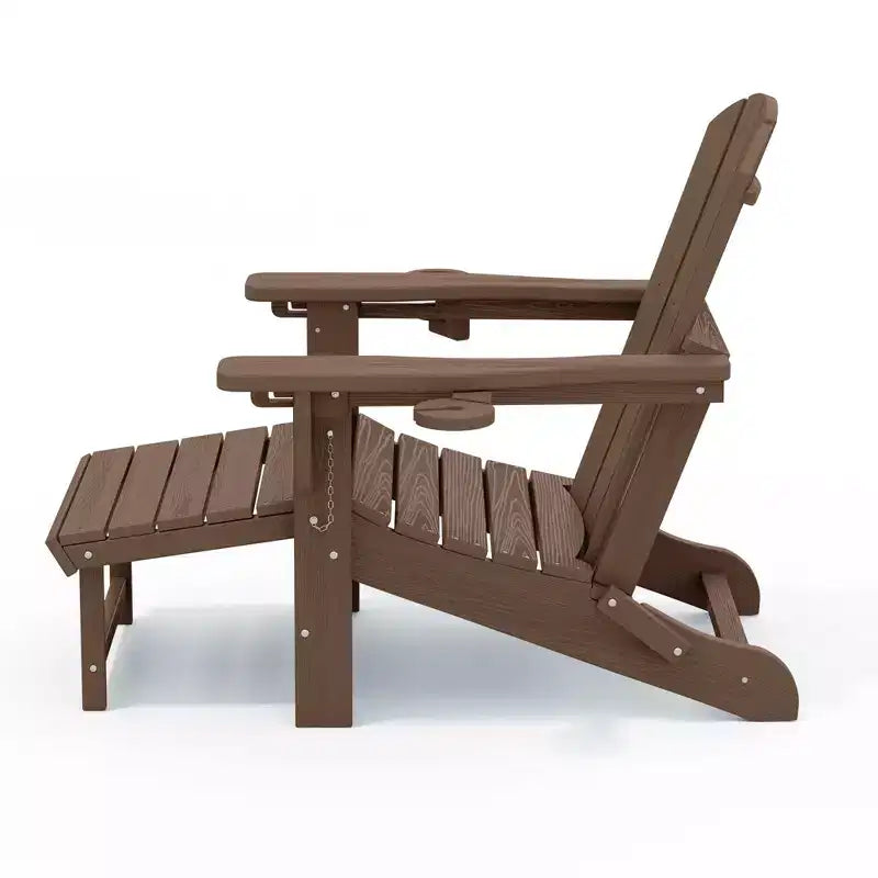 Hyleory 3-Level Adjustable Patio Accent Chair with Retractable Ottoman, Cup & Phone Holders