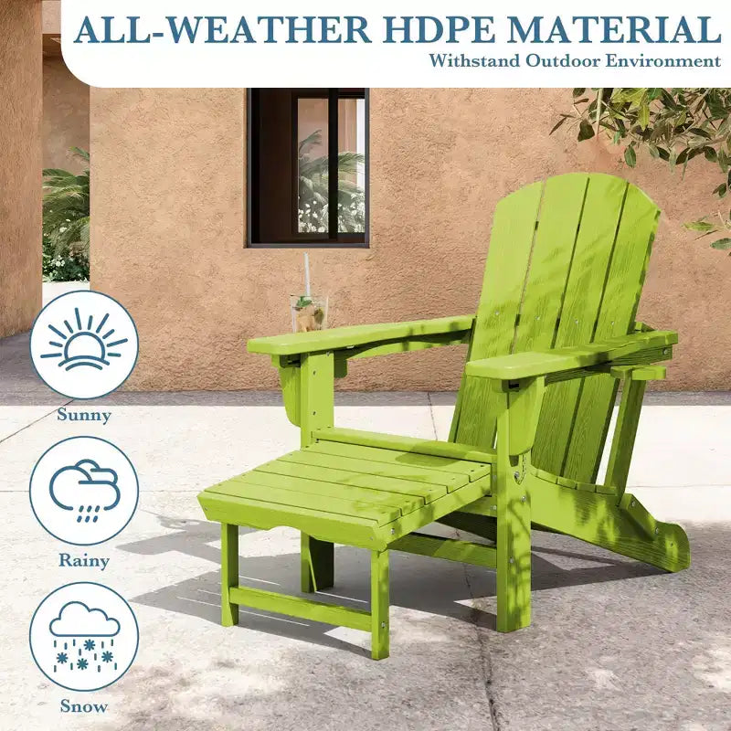 Hyleory 3-Level Adjustable Patio Accent Chair with Retractable Ottoman, Cup & Phone Holders