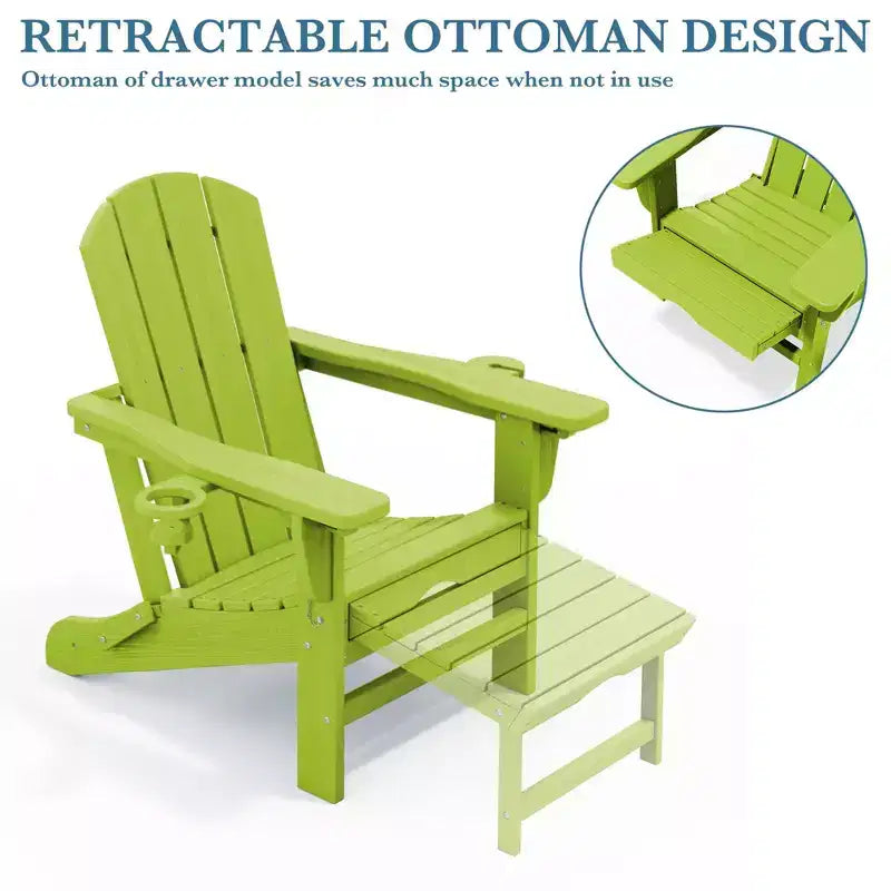Hyleory 3-Level Adjustable Patio Accent Chair with Retractable Ottoman, Cup & Phone Holders
