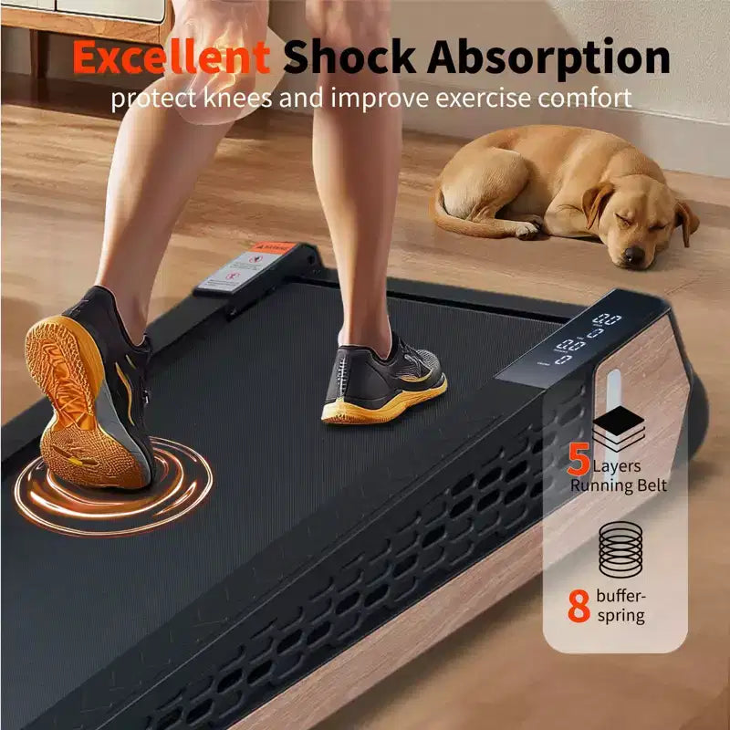Tapis Roulant NAYSAYE Inclinato Portatile con Design Piattaforma Completa Ammortizzante per Casa, Nero e Grigio, 38.9*21.3*6.9