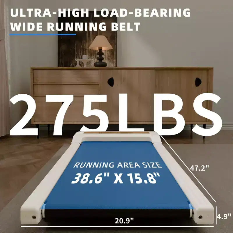 NAYSAYE Tapis Roulant Compatto, Capacità di 125 kg, Ideale per l'Allenamento in Casa o in Ufficio, Bianco, 47.2*20.9*4.9