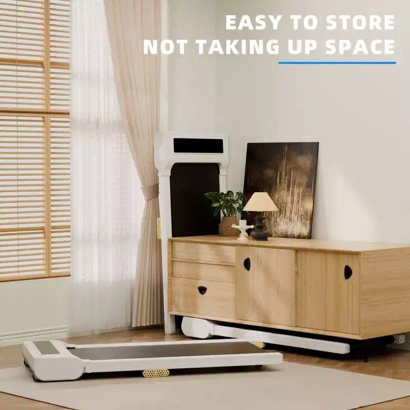 NAYSAYE Tapis Roulant Compatto, Capacità di 125 kg, Ideale per l'Allenamento in Casa o in Ufficio, Bianco, 47.2*20.9*4.9