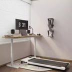 NAYSAYE Tapis Roulant Compatto, Ampia Superficie di Corsa, Capacità di Carico di 100 kg per Allenamenti a Casa o in Ufficio, Bianco, 121 x 48,5 x 12,5 cm