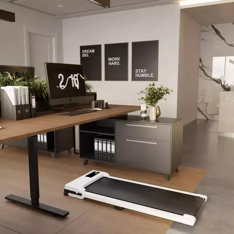 NAYSAYE Tapis Roulant Compatto, Ampia Superficie di Corsa, Capacità di Carico di 100 kg per Allenamenti a Casa o in Ufficio, Bianco, 121 x 48,5 x 12,5 cm