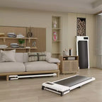 NAYSAYE Tapis Roulant Compatto, Ampia Superficie di Corsa, Capacità di Carico di 100 kg per Allenamenti a Casa o in Ufficio, Bianco, 121 x 48,5 x 12,5 cm