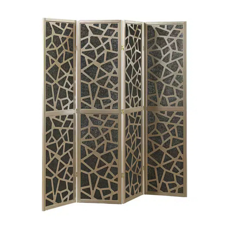 Divisorio per ambienti Roundhill Furniture Aurra a 4 pannelli in legno, paravento pieghevole portatile