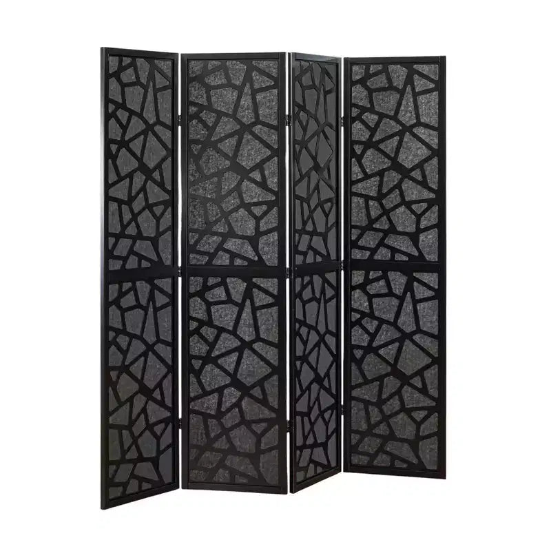 Divisorio per ambienti Roundhill Furniture Aurra a 4 pannelli in legno, paravento pieghevole portatile