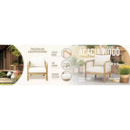 Christopher Knight Home Larci Modern Outdoor Acacia Wood Club Chair with Cushions, Beige/Teak