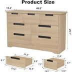Cassettiera a 7 cassetti per camera da letto, design con maniglie a incasso, cassettiera moderna in legno, contenitore compatto salvaspazio, per soggiorno, corridoio