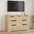 Cassettiera a 7 cassetti per camera da letto, design con maniglie a incasso, cassettiera moderna in legno, contenitore compatto salvaspazio, per soggiorno, corridoio