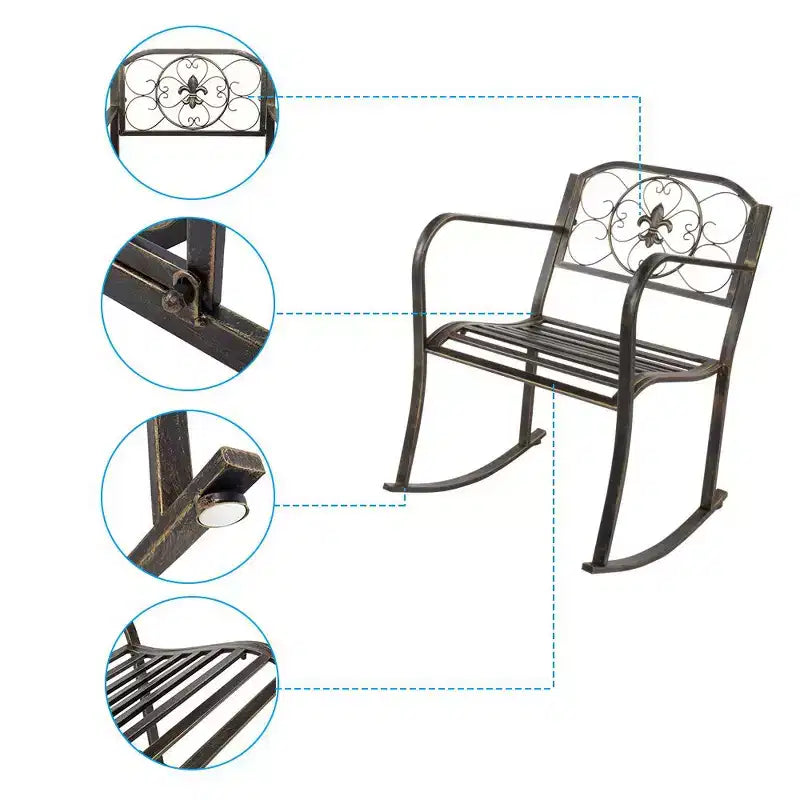 Karl Home | 22 in. Metal Rocking Chair