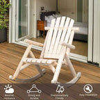 Karl Home | Natural Wood Patio Rocking Chair