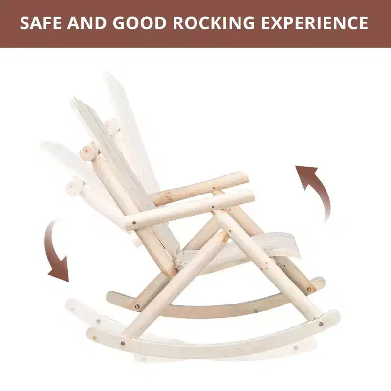Karl Home | Natural Wood Patio Rocking Chair