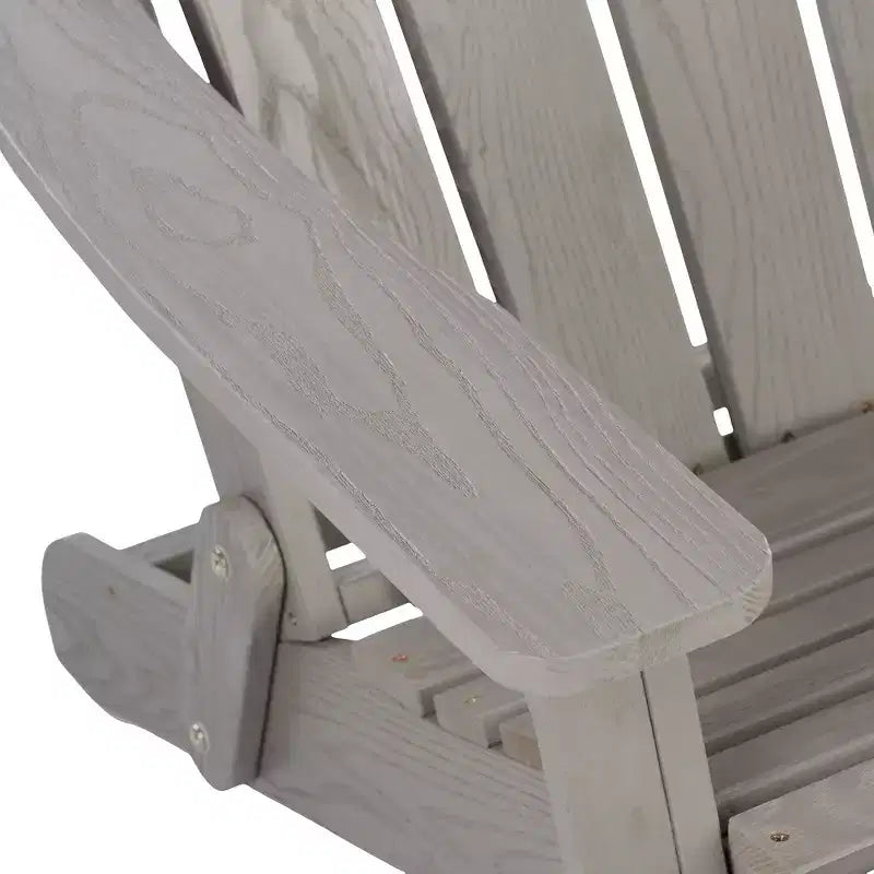 Whisen Oversized Wooden Adirondack Chair with Pre-Assembled Back