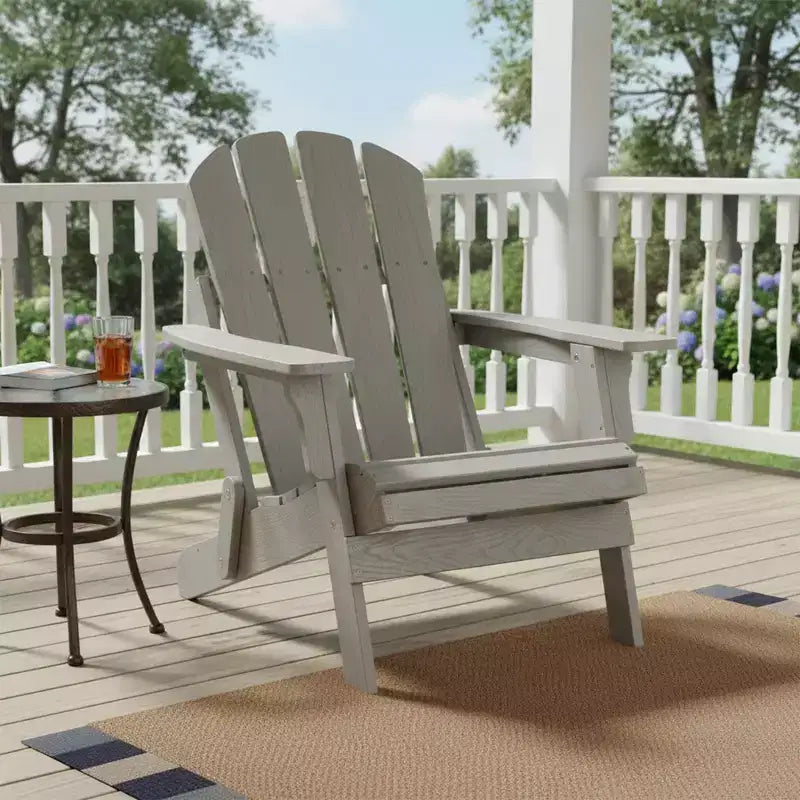 Whisen Oversized Wooden Adirondack Chair with Pre-Assembled Back