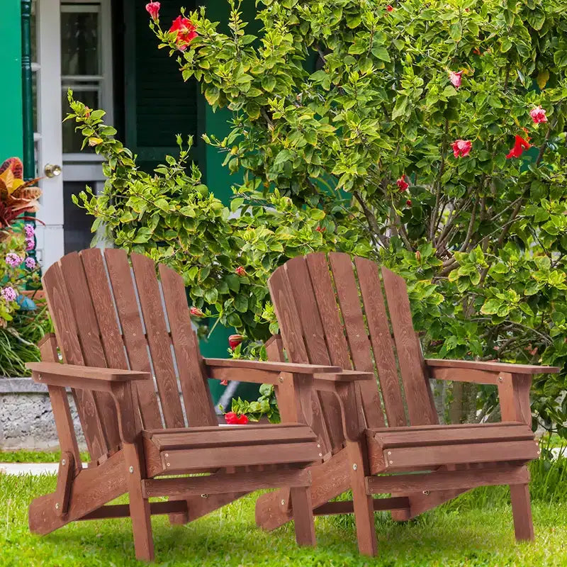 Whisen Oversized Wooden Adirondack Chair with Pre-Assembled Back