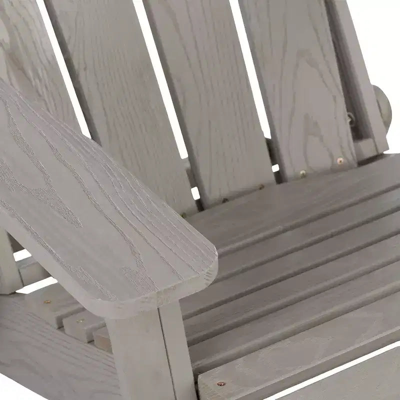 Whisen Oversized Wooden Adirondack Chair with Pre-Assembled Back