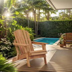 Whisen Oversized Wooden Adirondack Chair with Pre-Assembled Back