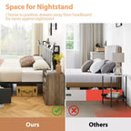 Twin Bed Frame with Linen Upholstered, 2 Storage Drawers & Storage Headboard & Charging Station, Noise Free, 800lbs