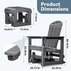 Hyleory HDPE Adirondack Rocking Chair with Ottoman Set - All-Weather Outdoor Patio Furniture, Durable Woodgrain Finish, Comfort-Contoured Seat