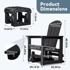 Hyleory HDPE Adirondack Rocking Chair with Ottoman Set - All-Weather Outdoor Patio Furniture, Durable Woodgrain Finish, Comfort-Contoured Seat