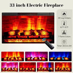 AMERLIFE Fireplace TV Stand, 97, Adjustable Shelf, Large Storage, Media Console