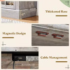 AMERLIFE Fireplace TV Stand, 97, Adjustable Shelf, Large Storage, Media Console