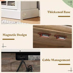 AMERLIFE Fireplace TV Stand, 97, Adjustable Shelf, Large Storage, Media Console